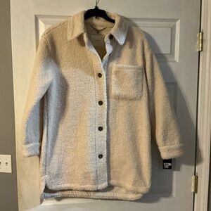Lucky Brand Off-White Faux Fur Jacket
